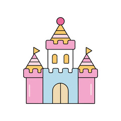 candy castle illustration icon on white background