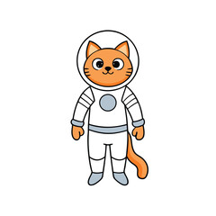 astronaut cat vector on white background
