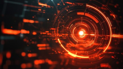 Circular glowing digital interface processing abstract cyber data