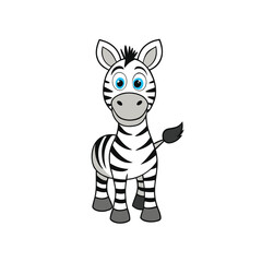 cartoon zebra character vector on white background