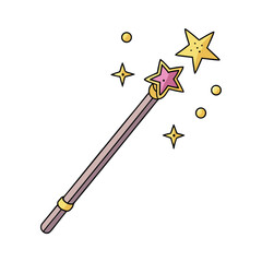 magical wand   stars icon on white background