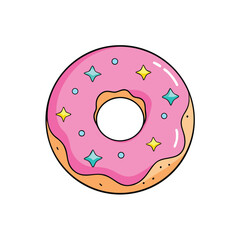 magical donut vector icon on white background