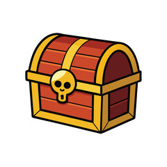 pirate treasure chest icon on white background