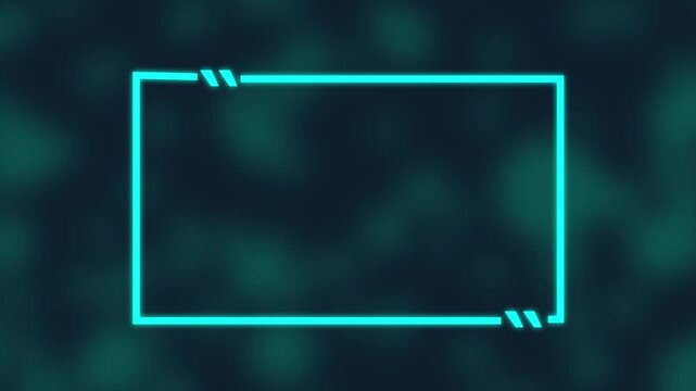 Animated Black Square Quote Frame Design with Futuristic Neon Border for Textual Quotation, Paraphrasing, Modern UI Banner, Digital Interface Template and Presentation Layout.