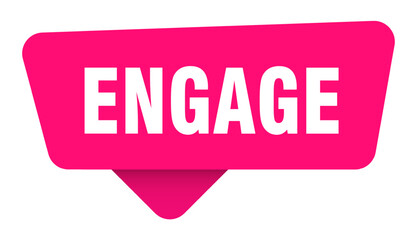 engage magenta sticker isolated on transpatent background. engage sign