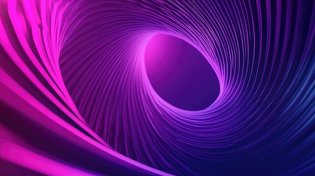 Abstract flowing neon lines creating vibrant digital tunnel