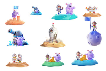 AstroClash 3D Character Pack – Futuristic Space Warrior, Sci-Fi Game Hero Models Bundle for Animation, VR, AR, Gaming & Digital Creative Projects