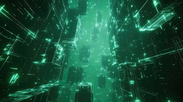 Digital data creating abstract technology communication network background