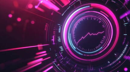 Digital data analysis displaying financial growth graph in technology interface