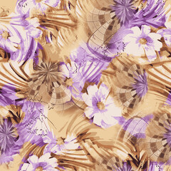 textile design with rose flower pattern image