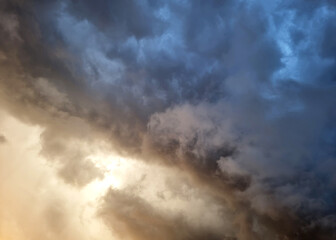 The perspective of nimbus clouds in the sky backgrounds