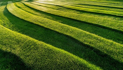 a vibrant green lawn with striped patterns showcasing healthy grass in a well maintained area