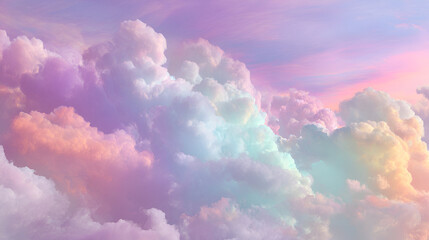 Pastel clouds create a dreamy, ethereal backdrop. Soft light enhances this sky texture for branding, posters, or digital designs.