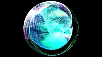 Digital Globe Icon Animation Abstract Sphere of Light and Color in Motion
