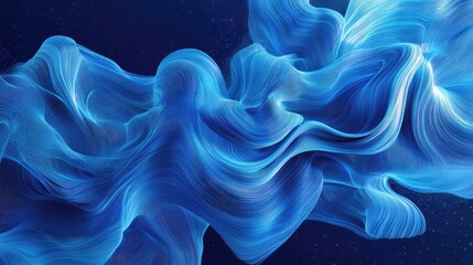 Flowing blue energy lines forming abstract wave patterns