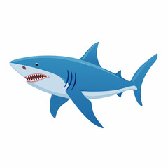 Fototapeta premium Blue shark swimming with transparent background