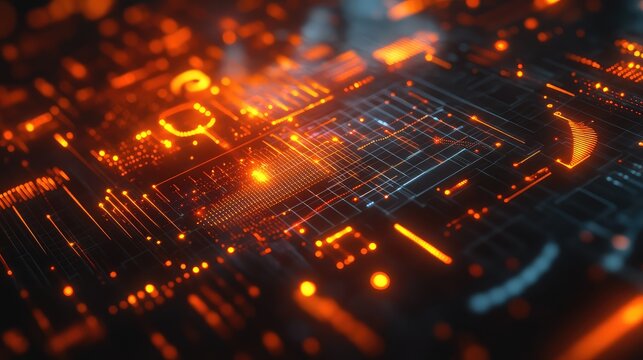 Circuit board technology with glowing data processing