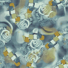 textile design with rose flower pattern image