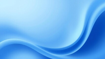 Abstract blue waves flowing smoothly across a light blue background
