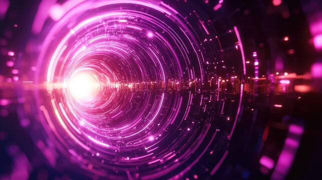 Abstract data tunnel moving digital light speed - Powered by Adobe