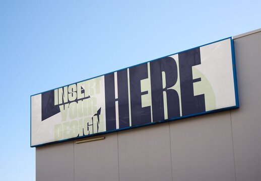 Blank Outdoor wharehouse Sign on Wall