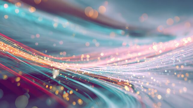Global fiber optics transmitting data through network connections