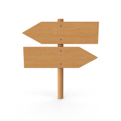 Clean wooden signboard placed on a transparent background