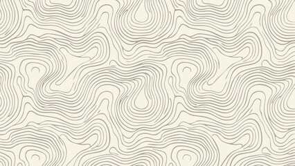 Abstract topographic map design with flowing lines and neutral color palette