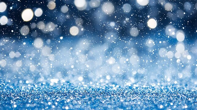 Gentle blue background with alphabet letters and soft glowing bokeh light effect