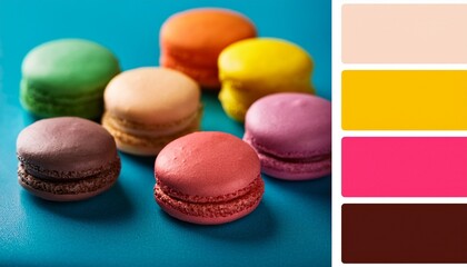 Colorful Macarons And Color Swatches