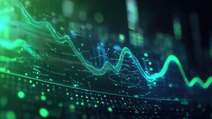 Digital wave pattern showing data analysis and financial trends