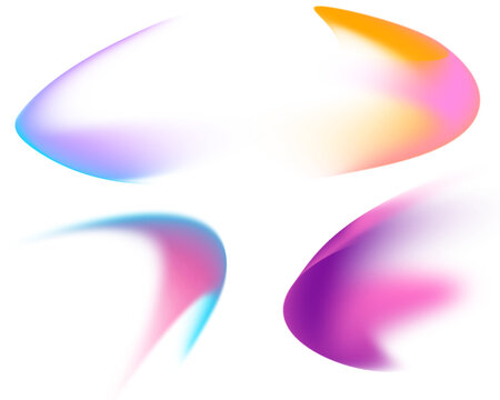colorfull abtract gradient shapes set illustration	