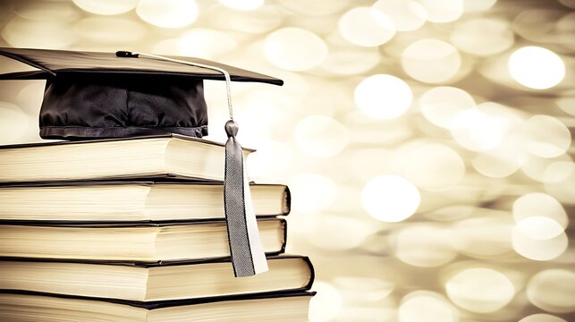 Subtle studio lighting emphasizing professional academic theme and ribbon reflections