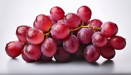 Fresh Red Grapes Bunch With Resplendent Texture On A Transparent Background