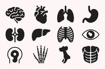 Human organ icon set