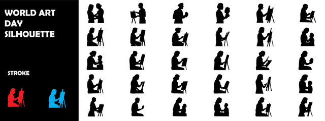 World Photography Day Silhouette – Camera, Photographer, Lens, Creative Shooting Art Vector