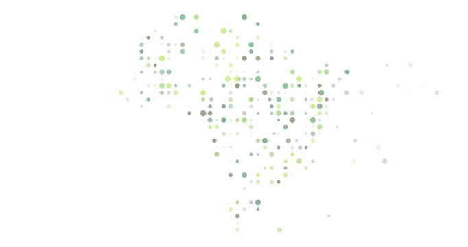 Brazil Formed by Colorful Falling Dots