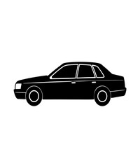 Sleek Sedan Silhouette A Timeless Automotive Icon Representing Elegance and Style in a Minimalist Black and White Design Aesthetic