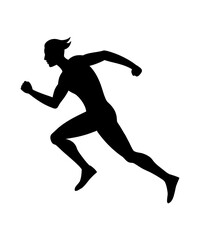 Dynamic Silhouette of a Runner in Motion Capturing the Essence of Speed Agility and Athleticism in a Bold Design