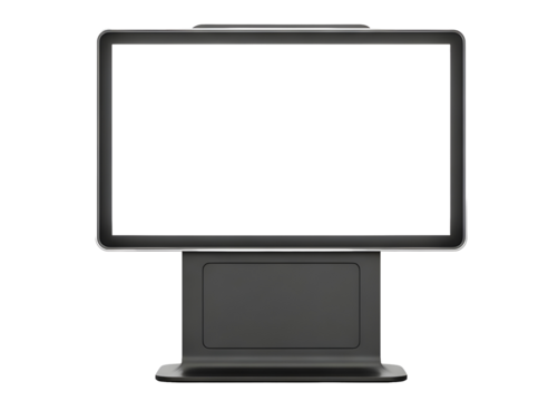 Digital signage display isolated on transparent background