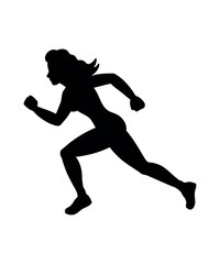 The Silhouette of a Woman Running with Determination Shows Speed and Agility in a Simple Yet Powerful Image