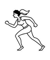 Silhouette of a Determined Woman Running with Speed and Agility A Symbol of Fitness and Perseverance