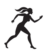 Silhouette of a Woman Running with Determination A Symbol of Fitness Strength and Healthy 