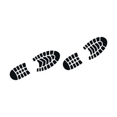Boot Footprints or Shoeprints Vector. Walk, Step, Travel, and Tracking Silhouette