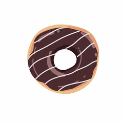 Vector illustration of donut with chocolate glaze topping