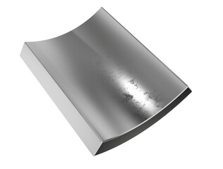 clean, polished arc shape in reflective chrome material for modern design and corporate visuals.