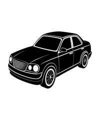Sleek Sedan Car Silhouette Design Modern Automotive Transportation Graphic Art Illustration Automotive Industry Vehicle Design