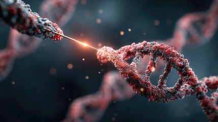 Gene editing CRISPR technology concept visuals showing DNA manipulation and molecular science innovation in advanced biotechnology and genome research