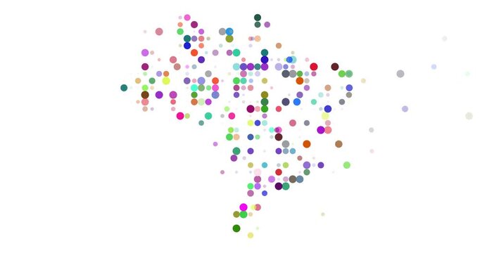 Digital Dust Forms the Brazil Nation Border Animation