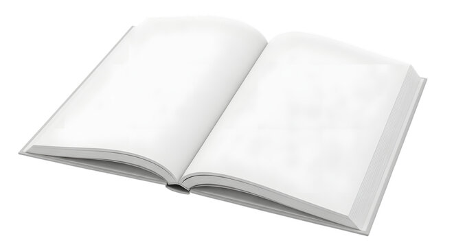 Open blank book with white pages for text and design element - Powered by Adobe
